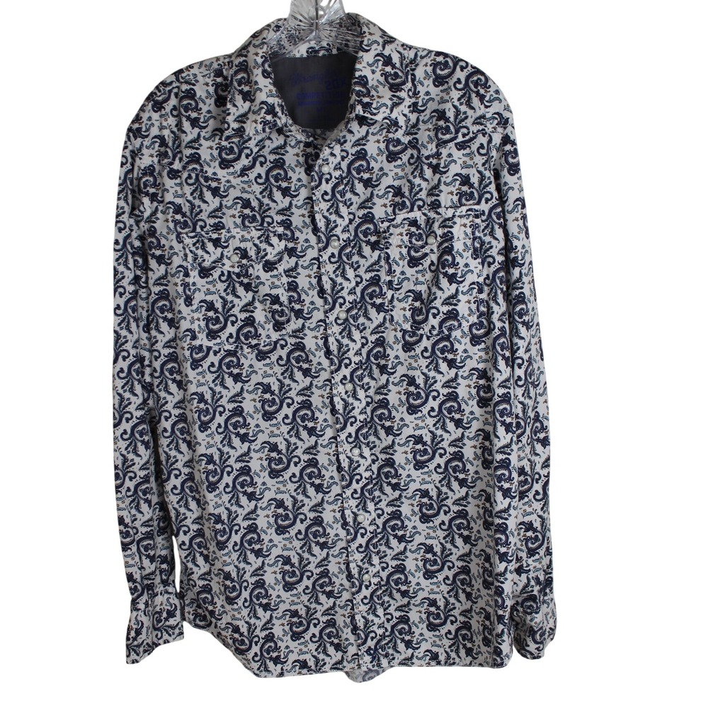 Wrangler 20X Competition Mens Western Shirt Floral Paisley Print Long Sleeve